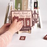 Personalized Books Read This Year Wooden Books Read Tracker with Text Bookshelf Decor Birthday Anniversary Gift for Reader Book Lover
