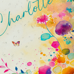 Personalized Watercolour Flower Shower Curtain with Name and 12 Hooks Bathroom Decor Birthday Housewarming Gift for Family Friend