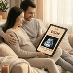 Personalised Baby Ultrasound Photo Wooden Plaque Frame Sign with Name Date Text Pregnancy Reveal  Baby Shower Mother's Day Gift for Expecting Mother