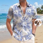 Personalizada Retro Lápiz Dibujo Estilo Perro Gato Retrato Hawaiano Unisex Camisa Cumpleaños Verano Vacaciones Regalo para los dueños de mascotas Pet Lovers