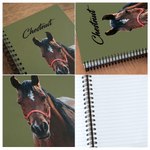 Personalized Multi-Color Heart Flower Pattern Horse Photo Notebook with Name Writing Use Anniversary Gift for Horse Lovers Writing Enthusiasts