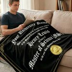 Personlig teppe med navn og skolenavn og konfirmasjonssertifikat Design Throw Blanket Graduation Gift for High School College Graduates