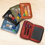 Personalized 3D Cartoon Travel Character PU Leather Notebook Set with Pen Holder Trip Planner Daily Use Birthday Gift for Travel Lovers