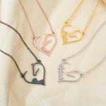 Gepersonaliseerde sierlijke paarden hart ketting met naam Verjaardag Moederdag paardrijden cadeau voor mama paardenliefhebber