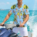 Personlig Hawaii-stil sitron tema ansiktsfoto myk skjorte strandfest ferie bursdagsgave til familie venner reiseelskere