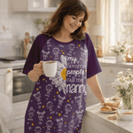 Personalisierte 1-16 Cartoon Line Art Kinder Nachthemd mit Namen und Seitentasche täglich tragen Muttertag Geburtstag Geschenk für Oma Mama