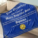 Personlig teppe med navn og skolenavn og konfirmasjonssertifikat Design Throw Blanket Graduation Gift for High School College Graduates