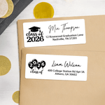 Personalized Class of 2026 Design Waterproof Stickers with Name Return Address Label Celebration Graduation Party DIY Decor for Graduates