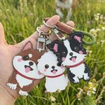 Henkilökohtainen söpö koira PU nahka Charm avaimenperä nimi päivittäinen käyttö syntymäpäivä Gotcha Day Memorial lahja lemmikkieläinten rakastaja omistaja