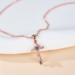 Personalized Heart Birthstone Cross Style Necklace Dainty Jewelry Anniversary Mother's Day Birthday Gift for Woman Mom Grandma