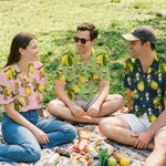Personlig Hawaii-stil sitron tema ansiktsfoto myk skjorte strandfest ferie bursdagsgave til familie venner reiseelskere
