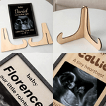 Personalised Baby Ultrasound Photo Wooden Plaque Frame Sign with Name Date Text Pregnancy Reveal  Baby Shower Mother's Day Gift for Expecting Mother