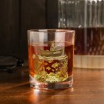 Personalized Fishing Theme Old-Fashioned 10 oz Whiskey Glass with Name Daily Use Father's Day Birthday Gift for Men Fishing Enthusiasts
