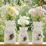 Vase en céramique en forme de pétale avec nom et noeud en ruban Décoration d'intérieur Cadeau de sympathie pour les propriétaires d'animaux de compagnie