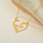 Gepersonaliseerde sierlijke paarden hart ketting met naam Verjaardag Moederdag paardrijden cadeau voor mama paardenliefhebber
