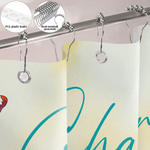 Personalized Watercolour Flower Shower Curtain with Name and 12 Hooks Bathroom Decor Birthday Housewarming Gift for Family Friend