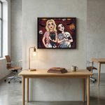 Personalized Cartoon Gothic Style Photo Giclee Canvas Prints Home Decor Ship from USA Anniversary Halloween Gift for Family