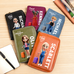Personalized 3D Cartoon Travel Character PU Leather Notebook Set with Pen Holder Trip Planner Daily Use Birthday Gift for Travel Lovers