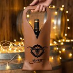 Personalized Western Cow Skull Pattern PU Leather Wine Bag with Name Handle Protective Wine Accessories Wedding Anniversary Gift for Wine Lover