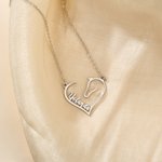 Gepersonaliseerde sierlijke paarden hart ketting met naam Verjaardag Moederdag paardrijden cadeau voor mama paardenliefhebber