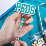 Personalised Multi-Colour Tassel Beads Nurse Badge Reel with Name Nurse Clinic Use Birthday Gift for Nurse Medical Staff