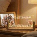 Personalised Highland Cow Family LED Night Light with Names and Wooden Base Home Decor Mother's Day Father's Day Gift for Mom Dad