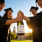 Personalised Simple Line Graduation Cap Waterproof Wine Stickers Labels with Name and Year Graduation Party Gift for Master PhD Graduates