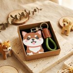 Henkilökohtainen söpö koira PU nahka Charm avaimenperä nimi päivittäinen käyttö syntymäpäivä Gotcha Day Memorial lahja lemmikkieläinten rakastaja omistaja