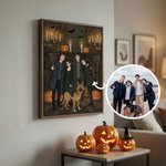 Personalized Cartoon Gothic Style Photo Giclee Canvas Prints Home Decor Ship from USA Anniversary Halloween Gift for Family