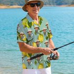 Personlig Hawaii-stil sitron tema ansiktsfoto myk skjorte strandfest ferie bursdagsgave til familie venner reiseelskere