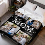 Personalised Best Mom I Love You Ever Soft Throw Blanket with Name and 4 Photos Home Decor Mother's Day Birthday Gift for Mom