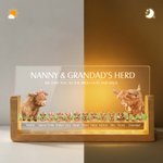 Personalised Highland Cow Family LED Night Light with Names and Wooden Base Home Decor Mother's Day Father's Day Gift for Mom Dad