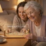 Personalised Highland Cow Family LED Night Light with Names and Wooden Base Home Decor Mother's Day Father's Day Gift for Mom Dad