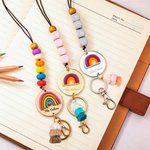 Personalisierte niedlichen Apfel Lanyard für Id Abzeichen für Lehrer Krankenschwester