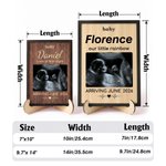 Personalised Baby Ultrasound Photo Wooden Plaque Frame Sign with Name Date Text Pregnancy Reveal  Baby Shower Mother's Day Gift for Expecting Mother