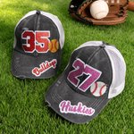 Personalizada Multicolor Nombre Número Fútbol Softball Béisbol Malla Gorra Actividades al aire libre desgaste Día del Juego Regalo de cumpleaños para los amantes de los deportes de pelota