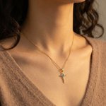 Personalized Heart Birthstone Cross Style Necklace Dainty Jewelry Anniversary Mother's Day Birthday Gift for Woman Mom Grandma