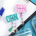 Personalised Multi-Colour Tassel Beads Nurse Badge Reel with Name Nurse Clinic Use Birthday Gift for Nurse Medical Staff