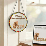 Personalized Cute Highland Cow Suncatcher Glass Ornament with Names Window Balcony Hanging Decor Mother's Day Gift for Mom