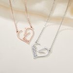 Gepersonaliseerde sierlijke paarden hart ketting met naam Verjaardag Moederdag paardrijden cadeau voor mama paardenliefhebber
