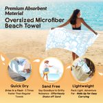 Personalized Tropical Floral Quick Dry Soft Oversized Beach Towel with Name Birthday Beach Party Gift for Her