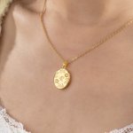 Personalized Dainty Birth Flower Initial Photo Locket Necklace with Engraved Text Birthday Anniversary Mother's Day Gift for Mom Grandma Woman