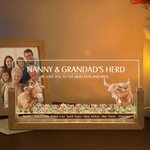 Personalised Highland Cow Family LED Night Light with Names and Wooden Base Home Decor Mother's Day Father's Day Gift for Mom Dad