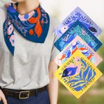 Personlig Multicolor Ocean Art Illustration Whale Jellyfish Square Satin Scarf med namn Resa Party Accessoar Present för kvinnor