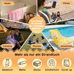 Personalisiertes Strandtuch im Perlmutt-Design | mit Geburtsblume und Initiale | optional mit Turnbeutel | Geburtstag Geschenk für Frauen Freunde