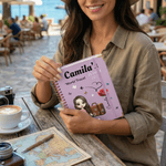 Planificador personalizado de dibujos animados Viajes por el mundo 2026 Cuaderno de espiral A5 con páginas de planificación semanal y mensual Uso diario Regalo de viaje para viajeros