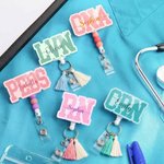 Personalised Multi-Colour Tassel Beads Nurse Badge Reel with Name Nurse Clinic Use Birthday Gift for Nurse Medical Staff