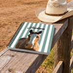 Personalized Multi-Color Heart Flower Pattern Horse Photo Notebook with Name Writing Use Anniversary Gift for Horse Lovers Writing Enthusiasts