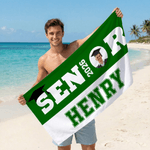 Personalised Graduation Photo Quick Dry Oversized Microfiber Beach Towel with Name Travel Essential Beach Party Gift for Class of 2026 Graduate