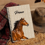 Personalized Multi-Color Heart Flower Pattern Horse Photo Notebook with Name Writing Use Anniversary Gift for Horse Lovers Writing Enthusiasts